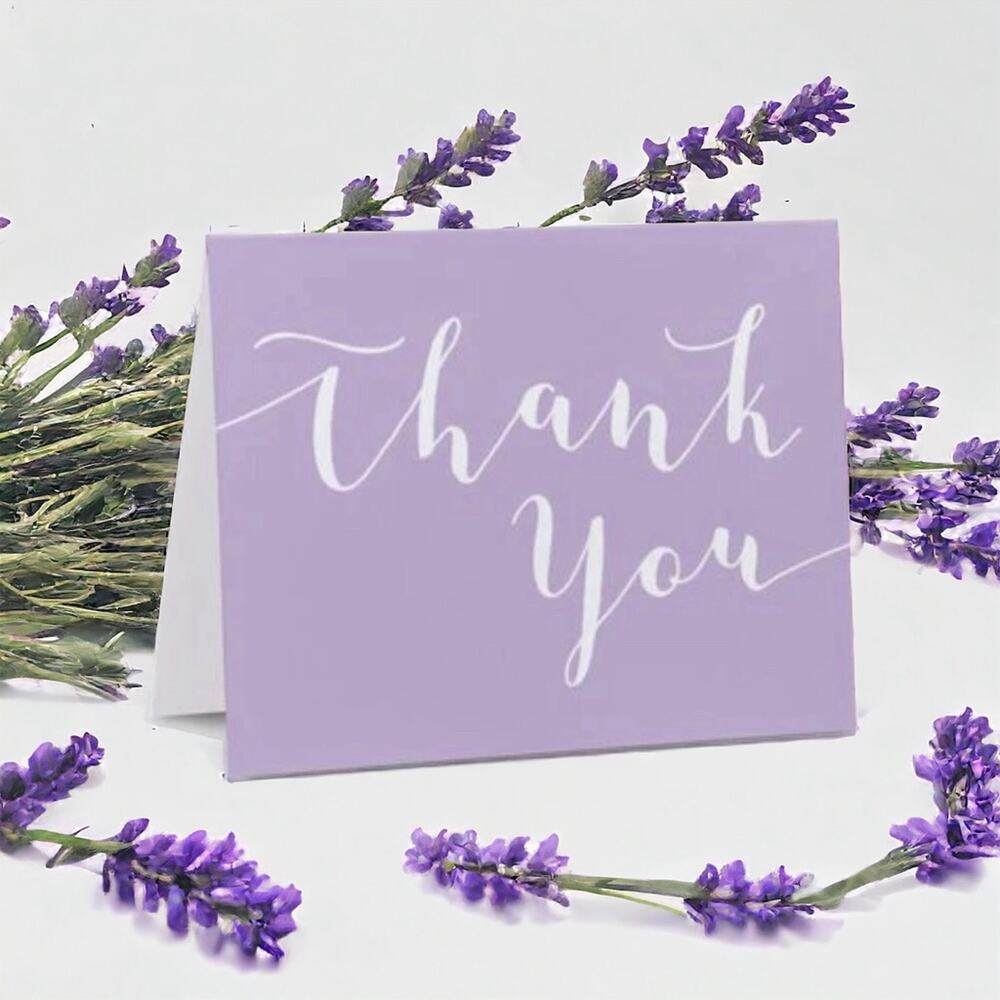 Thank You Cards Lavender Blank Note Cards Set of 15 NEW